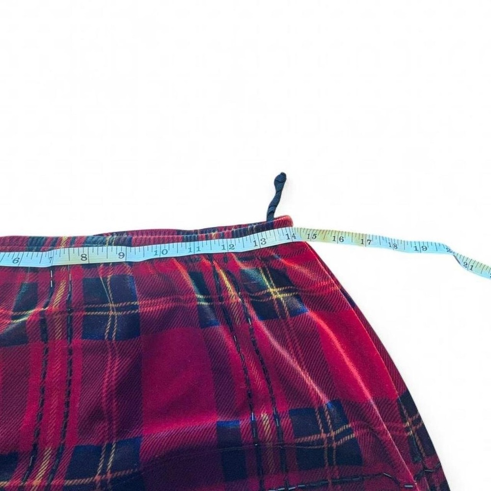 Ronni Nicole Red Tartan Fringe Maxi Skirt Beaded Plaid Size M - Picture 5 of 7